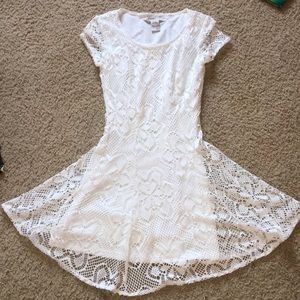Women’s white crochet knit dress